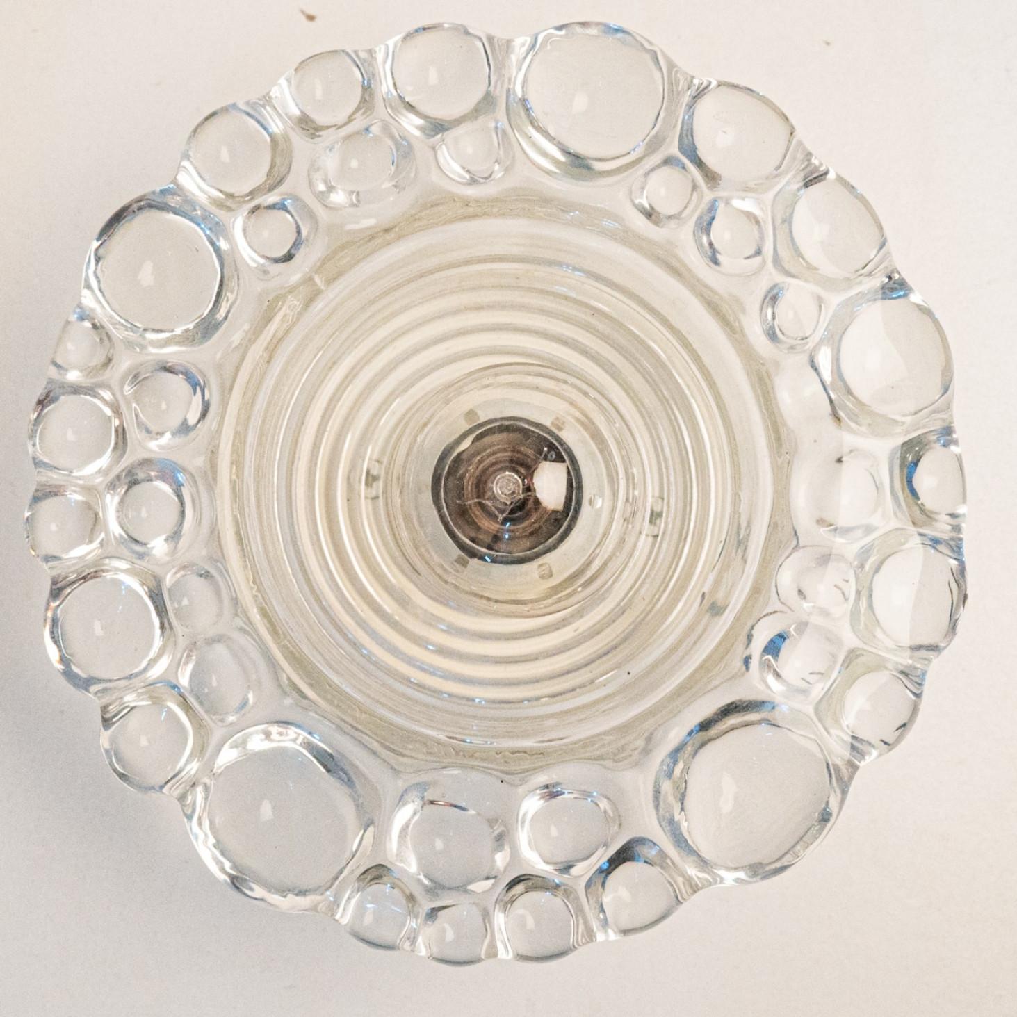Other Several Peill Putzler Bubble Glass Wall lights Flush Mounts, 1970 For Sale