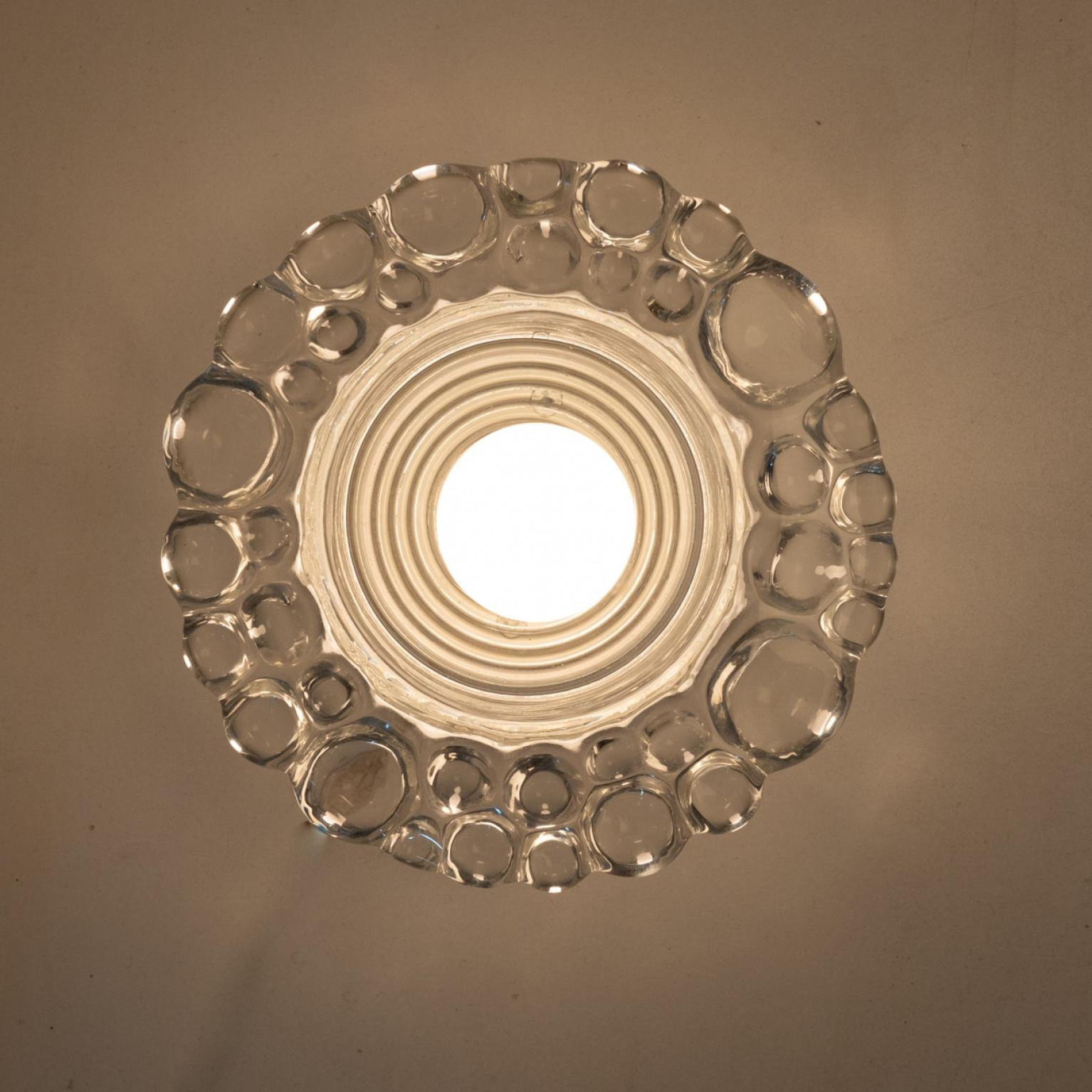 Varios apliques de cristal burbuja Peill Putzler Empotrables, 1970 Otro en venta
