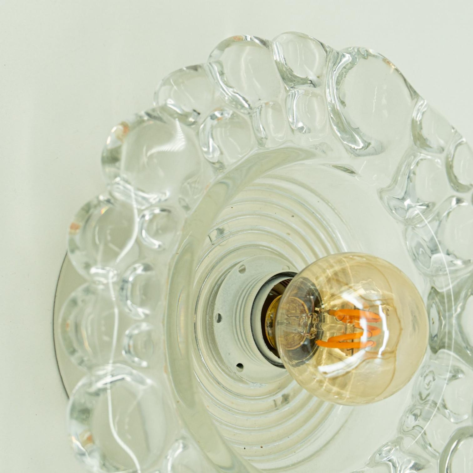 Several Peill Putzler Bubble Glass Wall lights Flush Mounts, 1970 For Sale 1