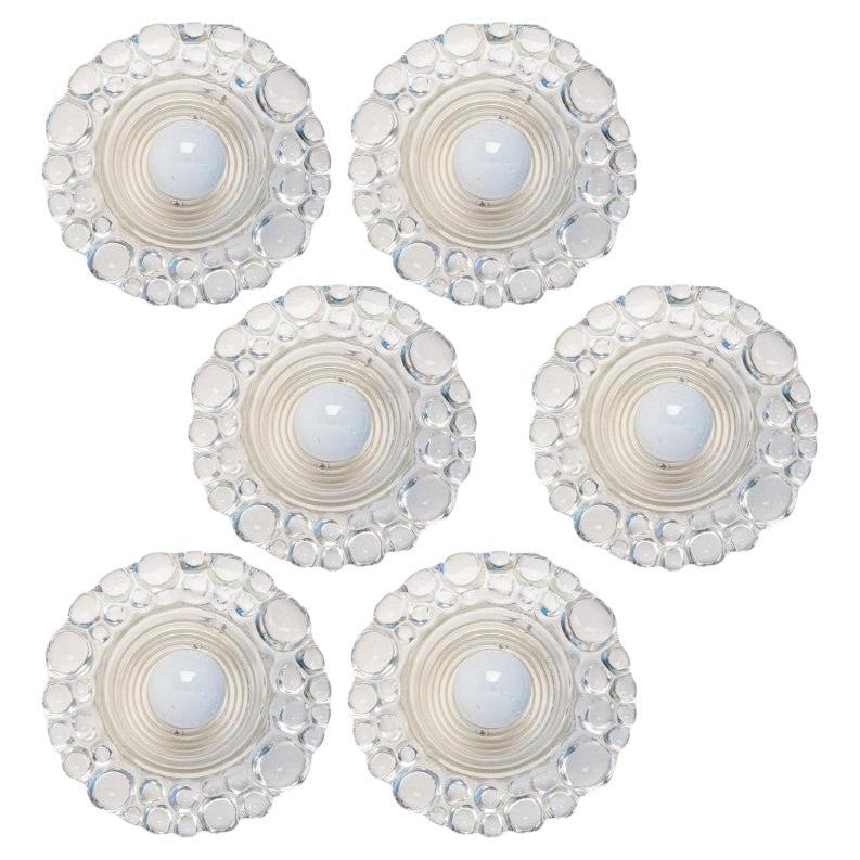Several Peill Putzler Bubble Glass Wall lights Flush Mounts, 1970