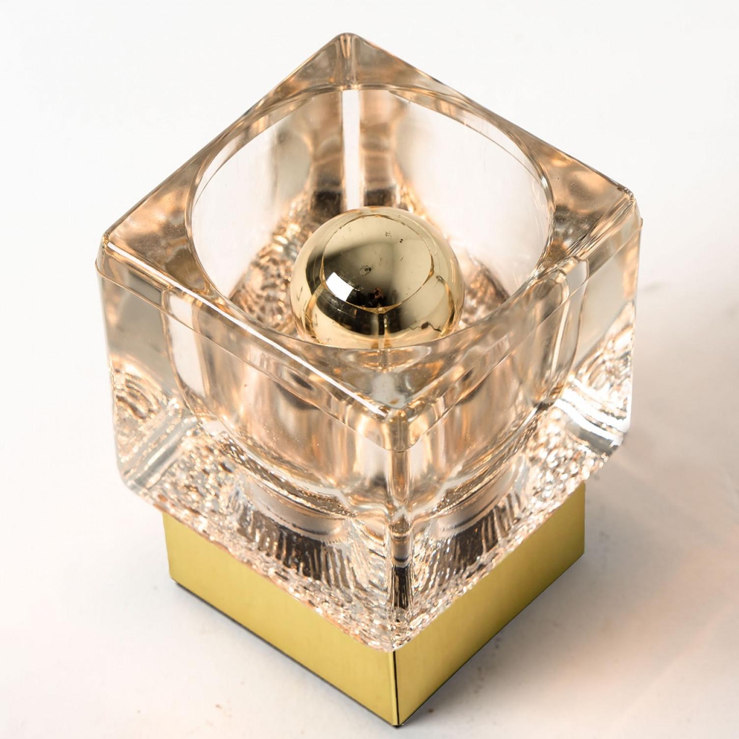 Varios Peill & Putzler Aplique de techo, latón y cristal, 1970 en Excelente estado para la venta en Rijssen, NL