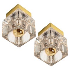 Several Peill & Putzler Wall Light Ceiling Light, Brass and Glass, 1970