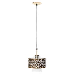 Several Pendant Lights, Patinated Brass Clear Glass, Rupert Nikoll, 1960s