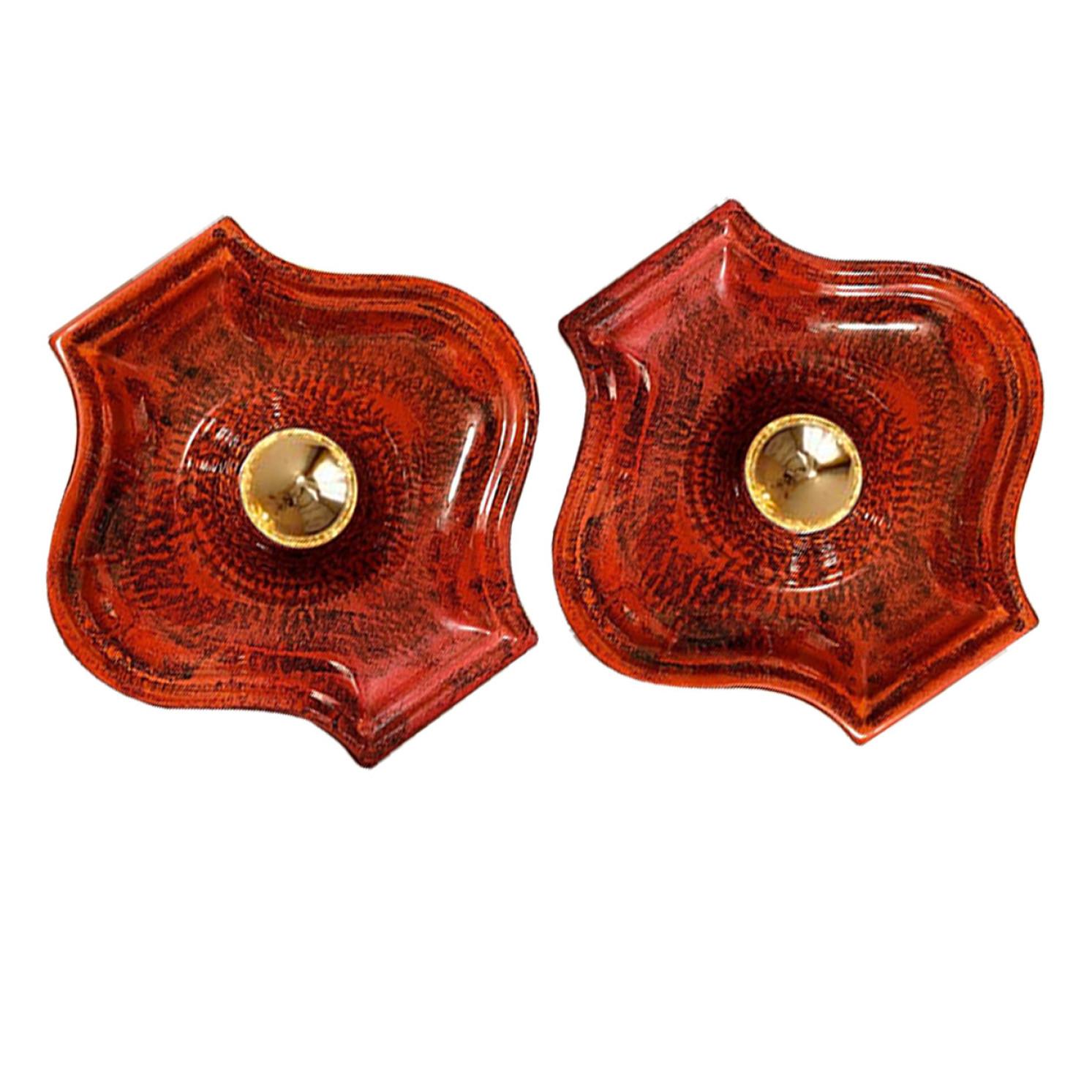 Several Red Ceramic Wall Lights Hustadt Keramik, Germany For Sale 8