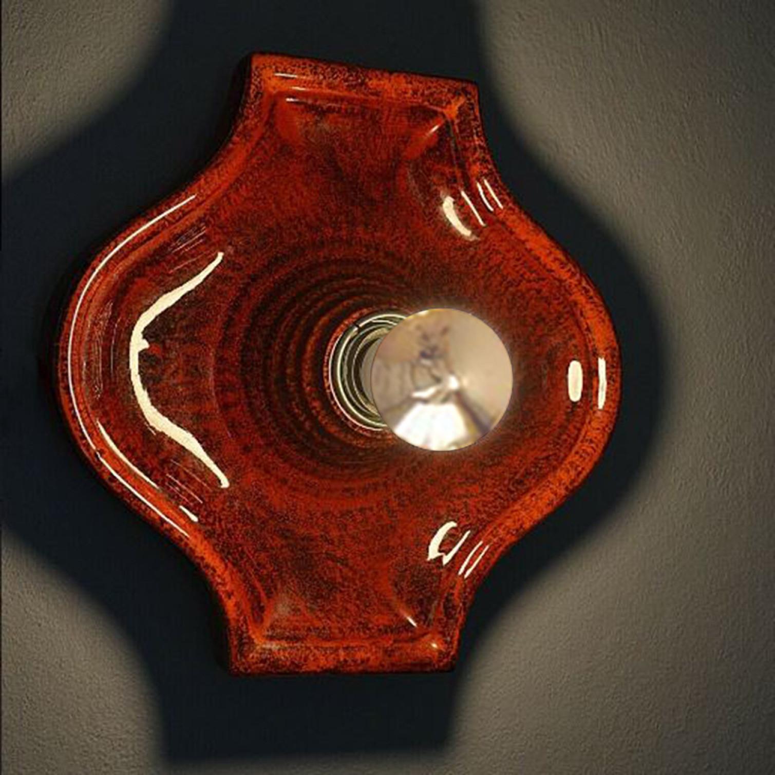 Several Red Ceramic Wall Lights Hustadt Keramik, Germany For Sale 3