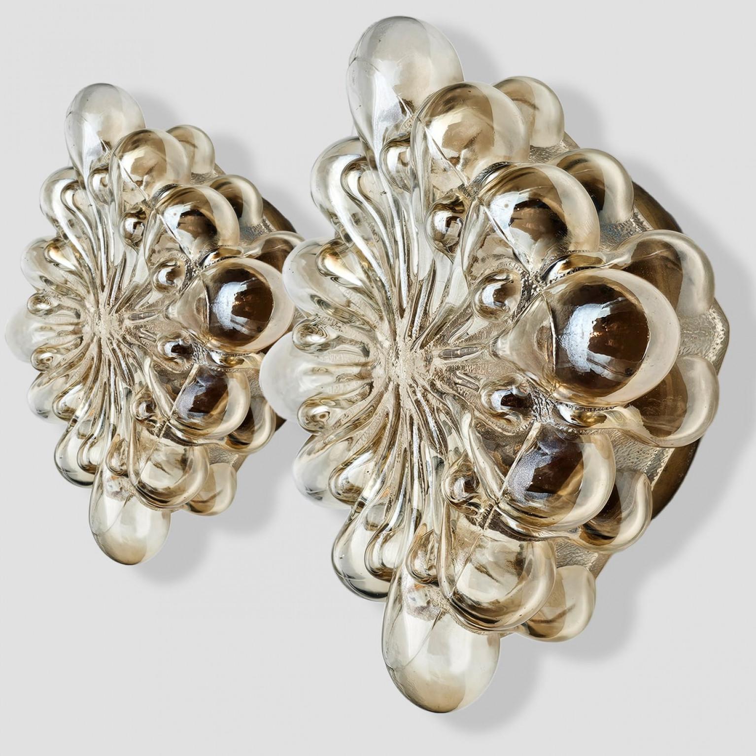 20th Century Several Round Bubble Textured Glass Wall Lights, Style Helena Tynell For Sale