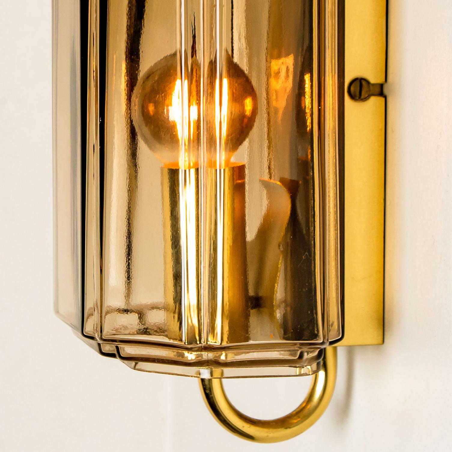 Several Smoked Glass Wall Lights Sconces by Glashütte Limburg, Germany, 1960 For Sale 4