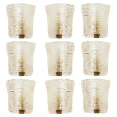 Several Solid Glass and Brass Wall Lights by J.T. Kalmar, 1960