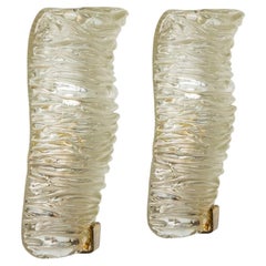 Several Solid Glass and Brass Wall Lights by J.T. Kalmar, 1960