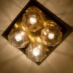 Several Square Glass Flush Mounts by Glashütte Limburg, Germany, 1960
