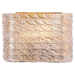 Several Square Organic Ribbed Glass Wall Lights, Italy
