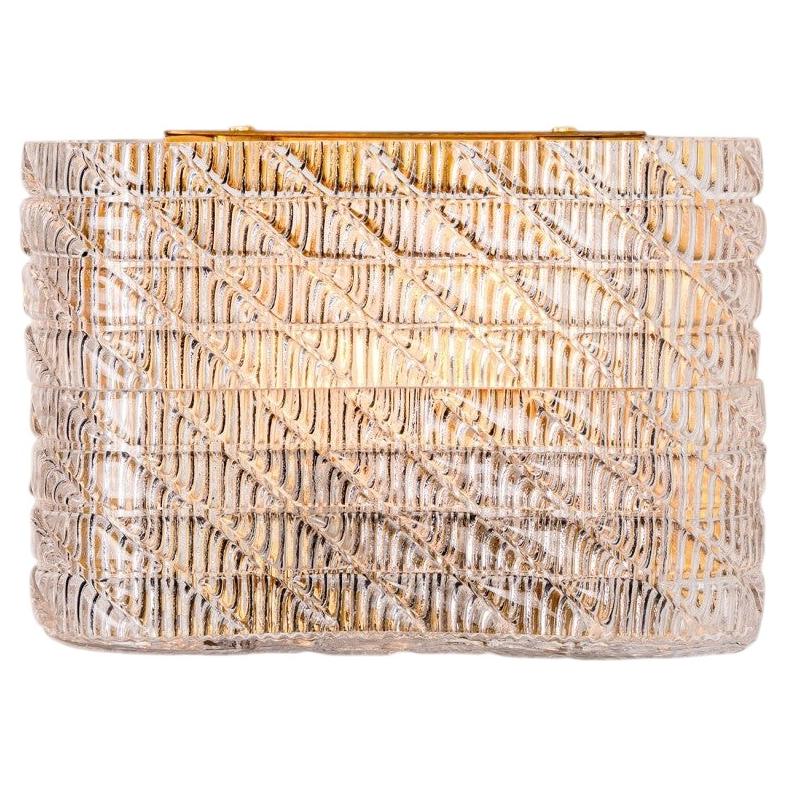 Several Square Organic Ribbed Glass Wall Lights, Italy For Sale