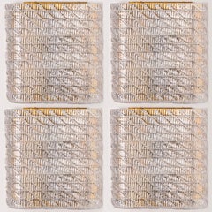 Plusieurs appliques carrées en verre strié, Italie