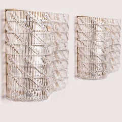 Diverse applique quadrate in vetro a coste, Italia