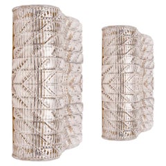 Diverse applique quadrate in vetro a coste, Italia