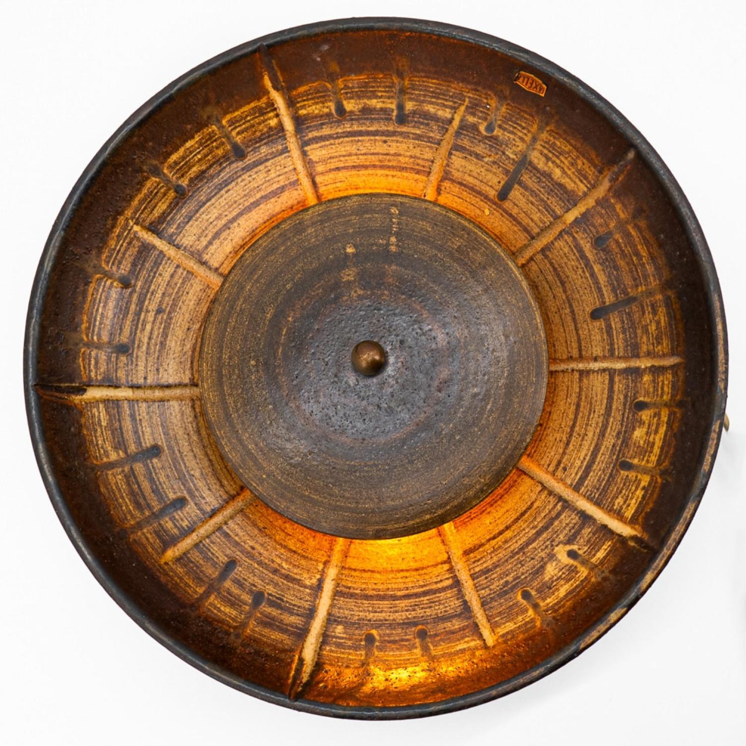 Space Age Several Stunning Ceramic Wall Lights, Denmark 1970 For Sale