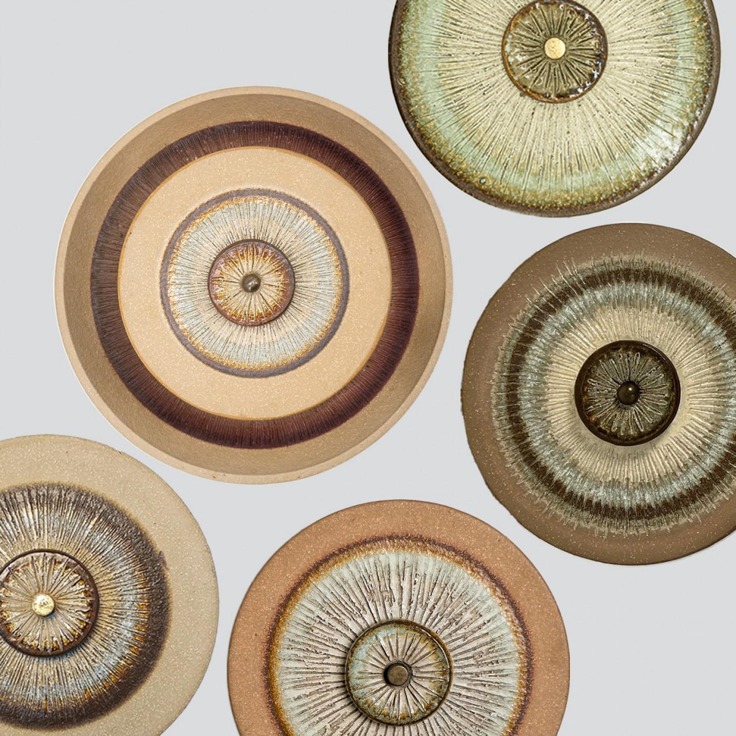 Danese Diverse splendide lampade da parete in ceramica, Danimarca 1970 in vendita