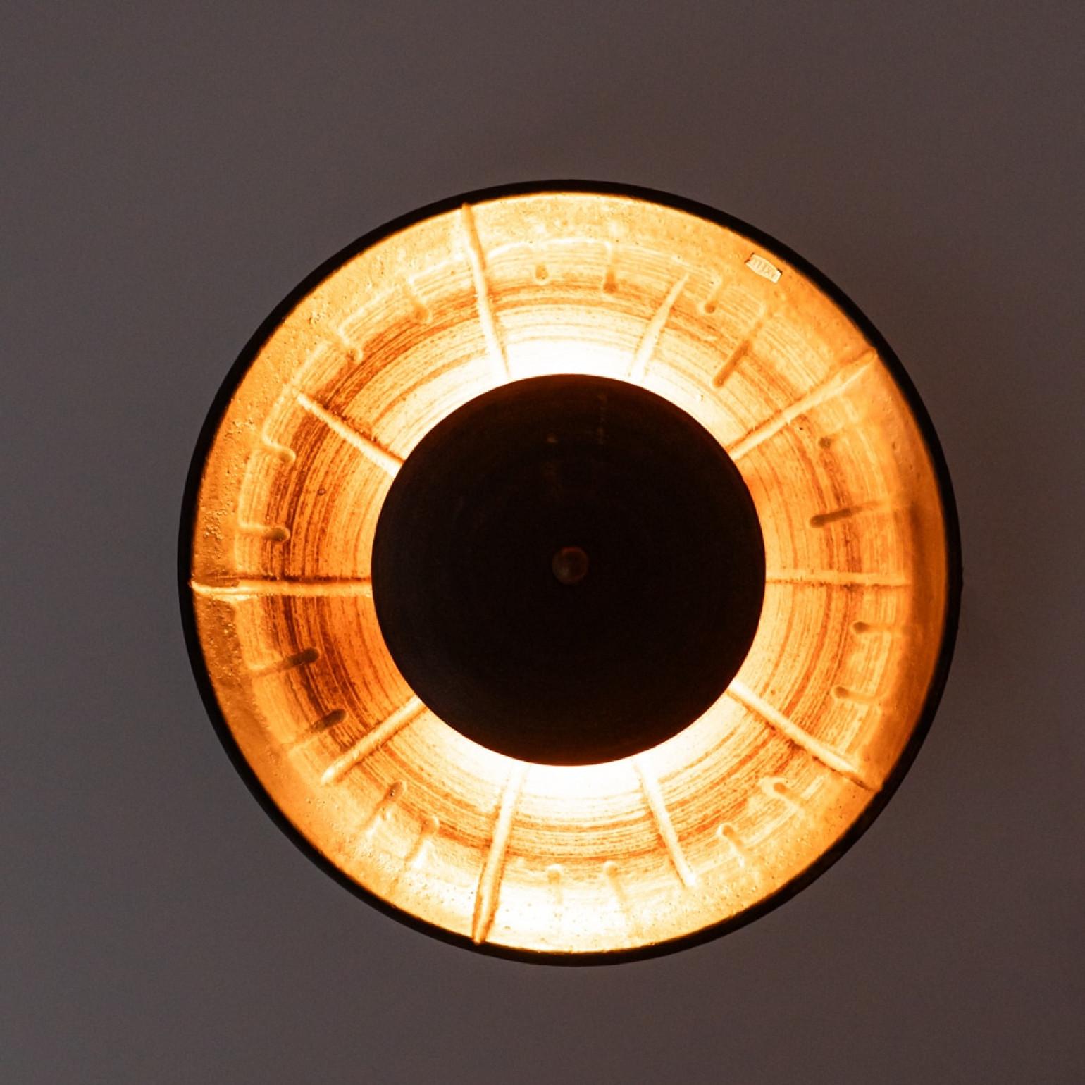 Glazed Several Stunning Ceramic Wall Lights, Denmark 1970 For Sale