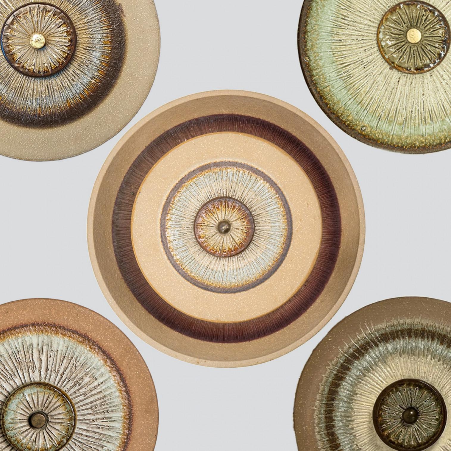 Diverse splendide lampade da parete in ceramica, Danimarca 1970 In condizioni buone in vendita a Rijssen, NL