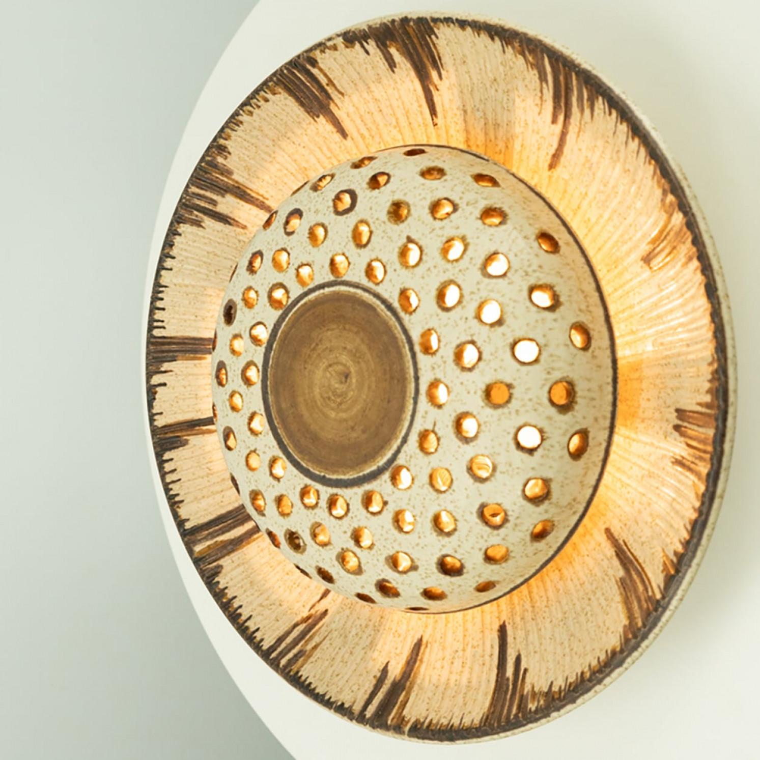 Several Stunning Ceramic Wall Lights, Denmark 1970 For Sale 2