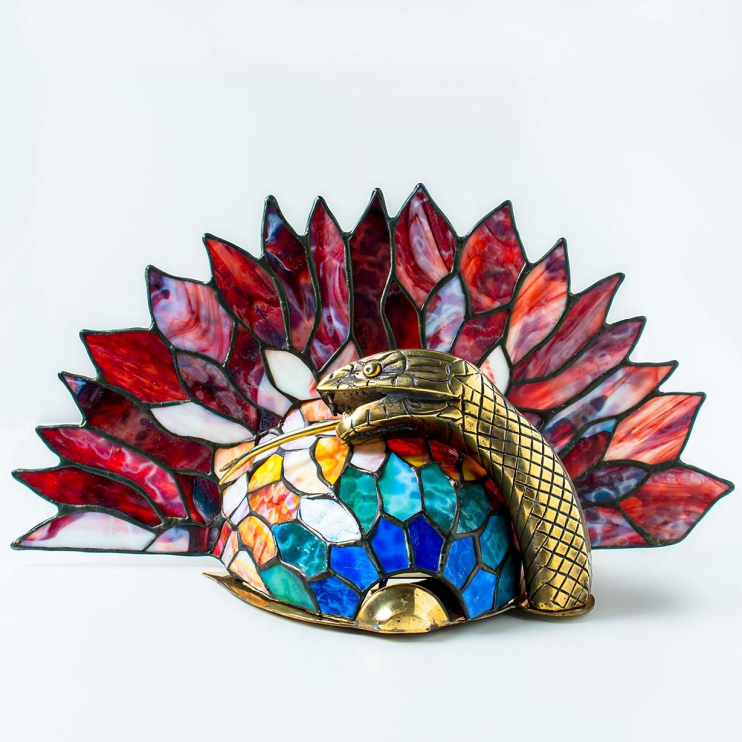 Mehrere atemberaubende farbenfrohe Wandleuchten im Stil von Edgar Brandt, 1920 (Art déco) im Angebot