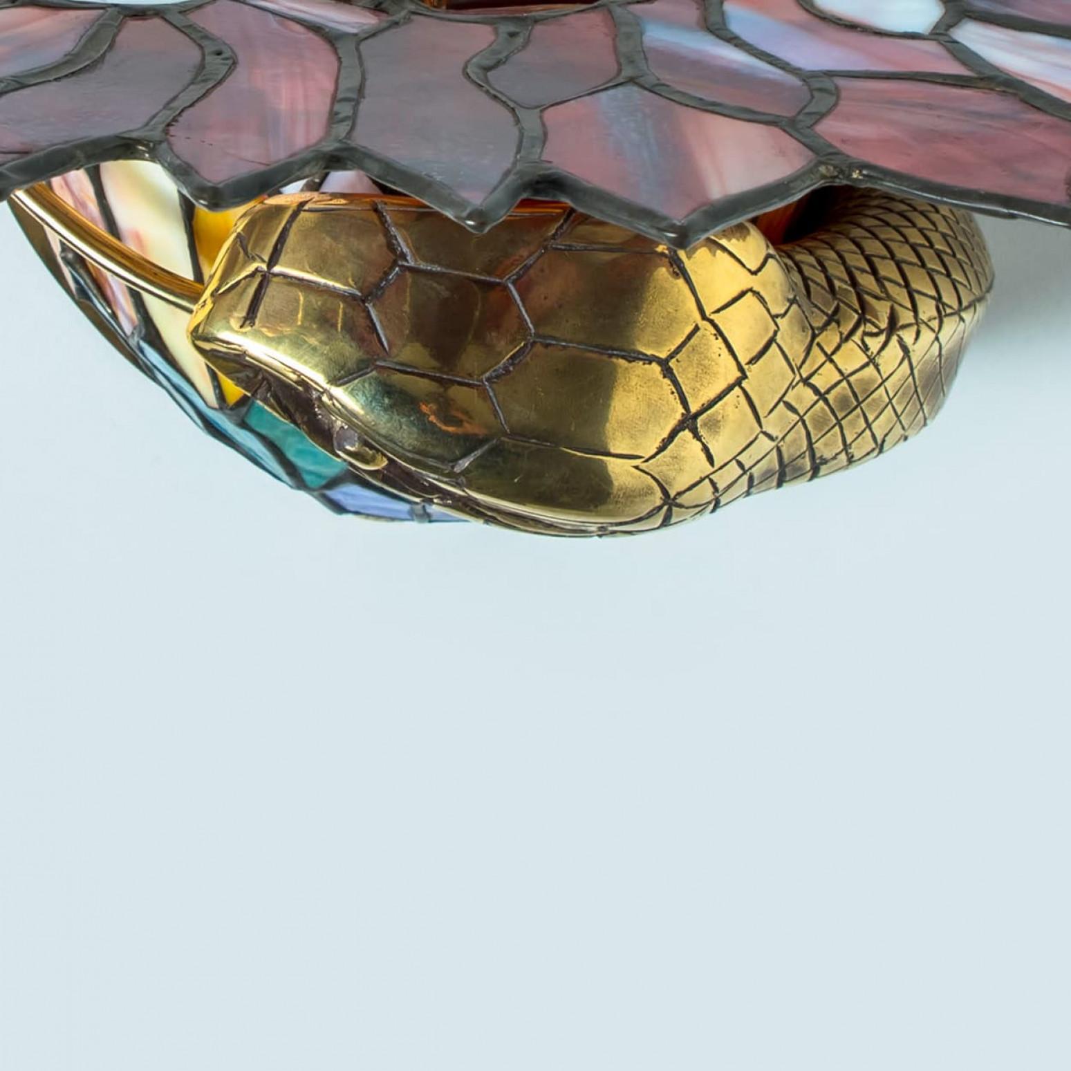 Début du 20ème siècle Plusieur étonnante applique colorée dans le style d'Edgar Brandt, 1920 en vente