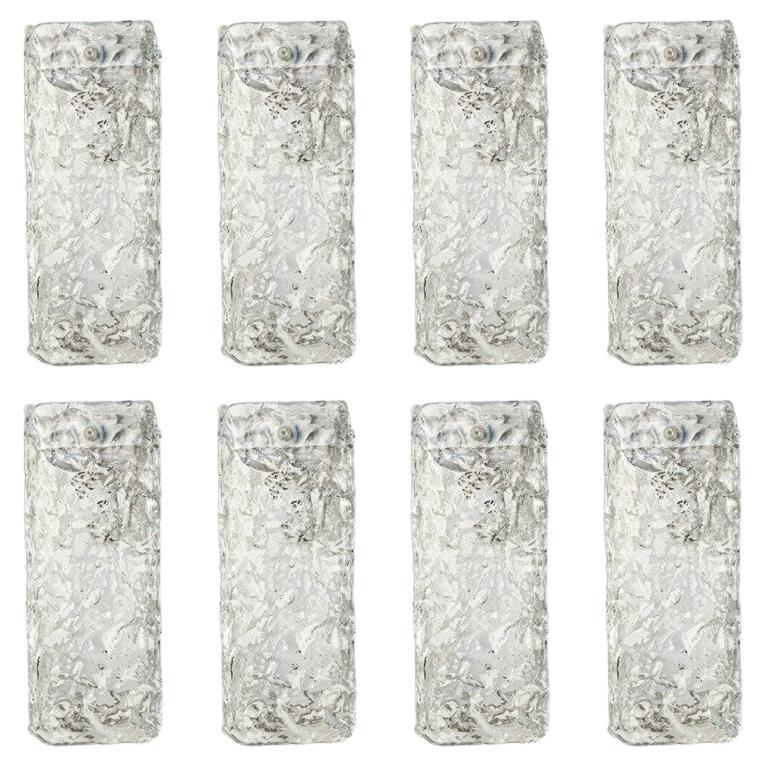 Several Textured Clear Glass Wall Sconces, Austria For Sale