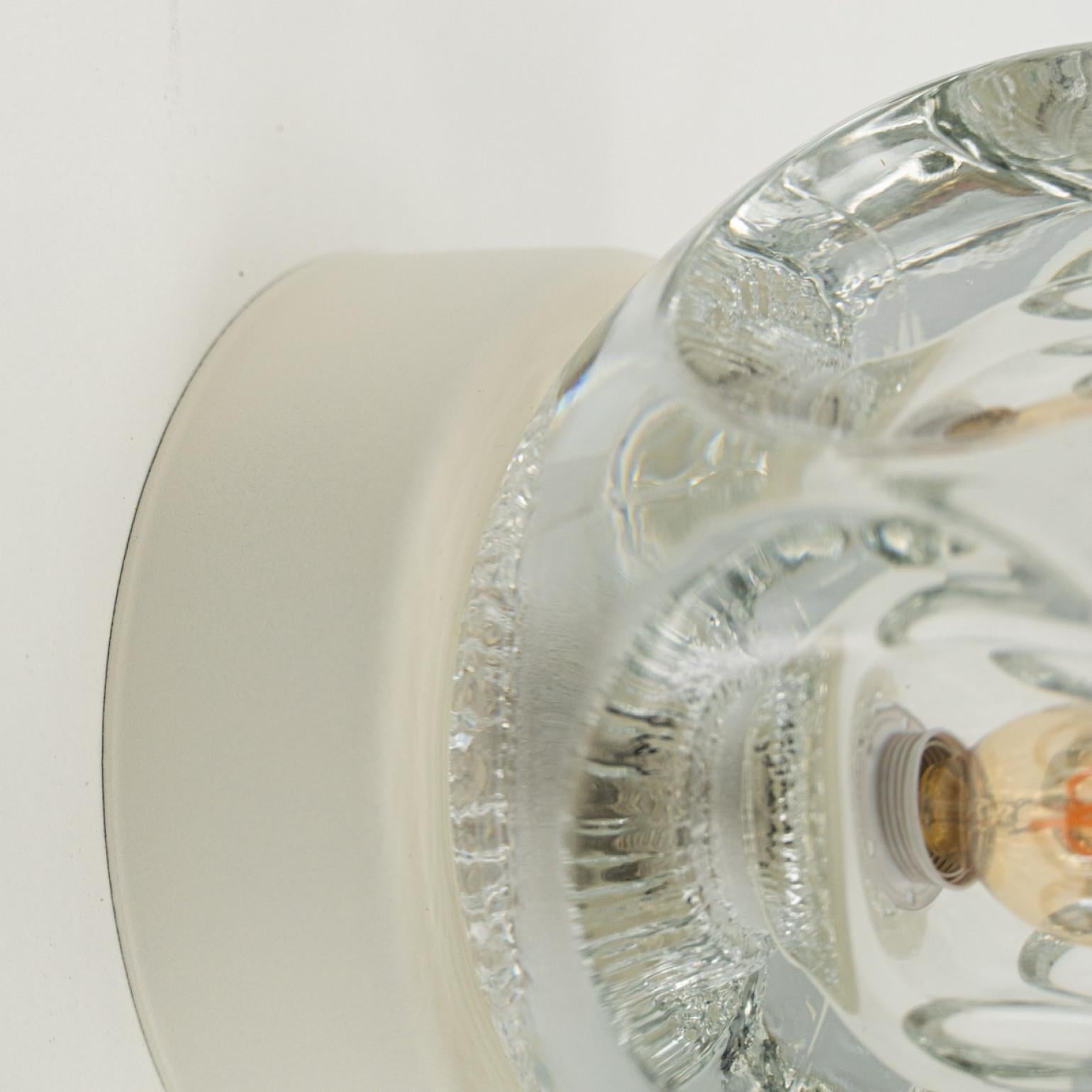 Glass Several Thick Textured Cube Lamps from Peill & Putzler, Germany 1970s For Sale