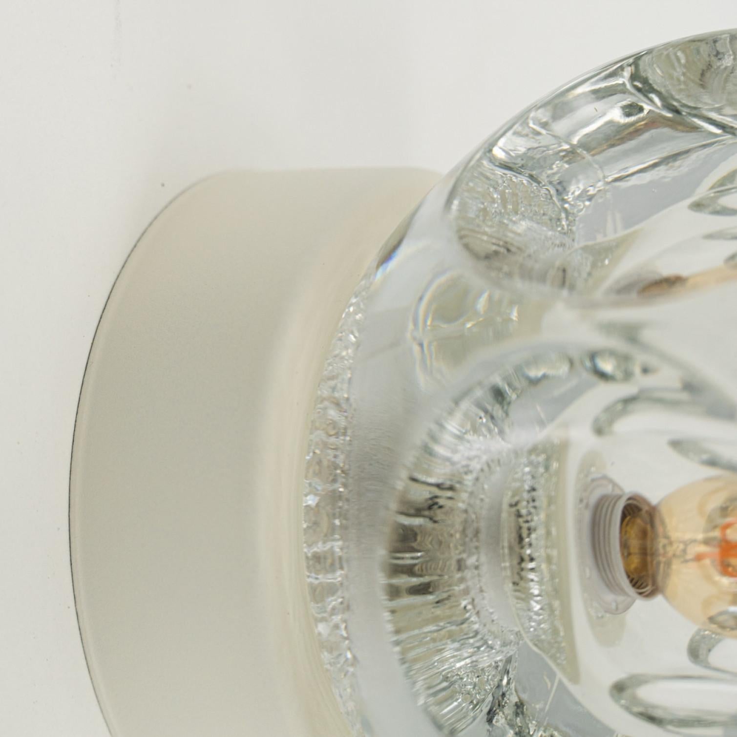 Glass Several Thick Textured Cube Lamps from Peill & Putzler, Germany 1970s For Sale