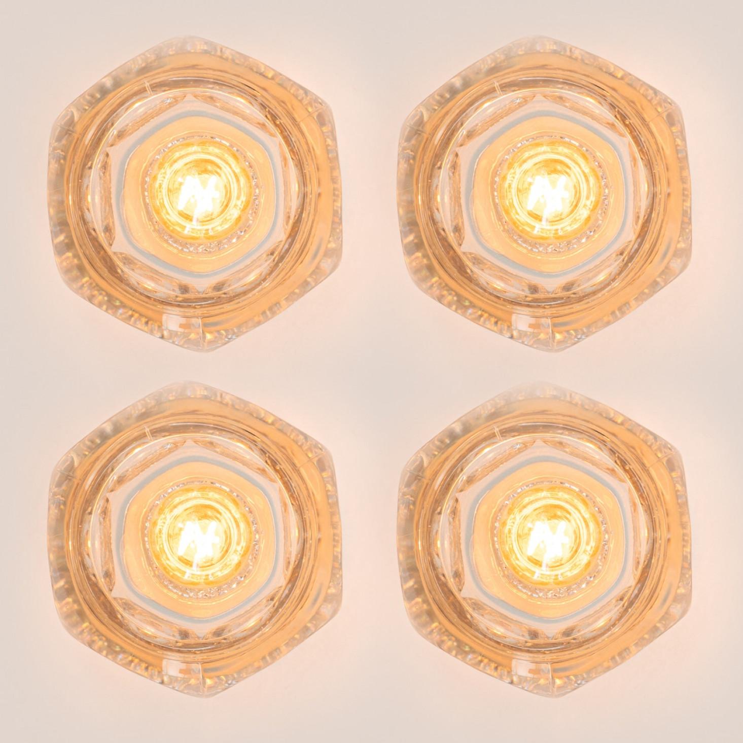 Several Thick Textured Cube Lamps from Peill & Putzler, Germany 1970s For Sale 2