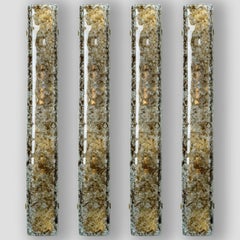 Several Tube Smoked Glass Wall Lights by Kaiser Leuchten, 1970s