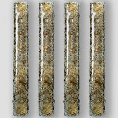 Several Tube Smoked Glass Wall Lights by Kaiser Leuchten, 1970s