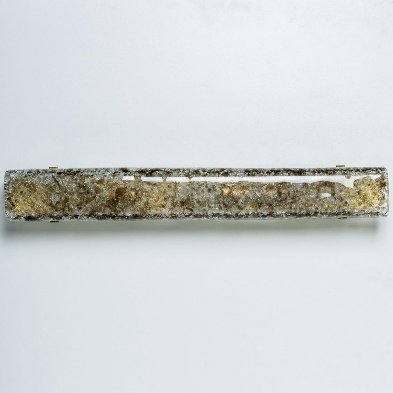 Mid-Century Modern Several Tube Smoked Glass Wall Lights by Kaiser Leuchten, 1970s For Sale