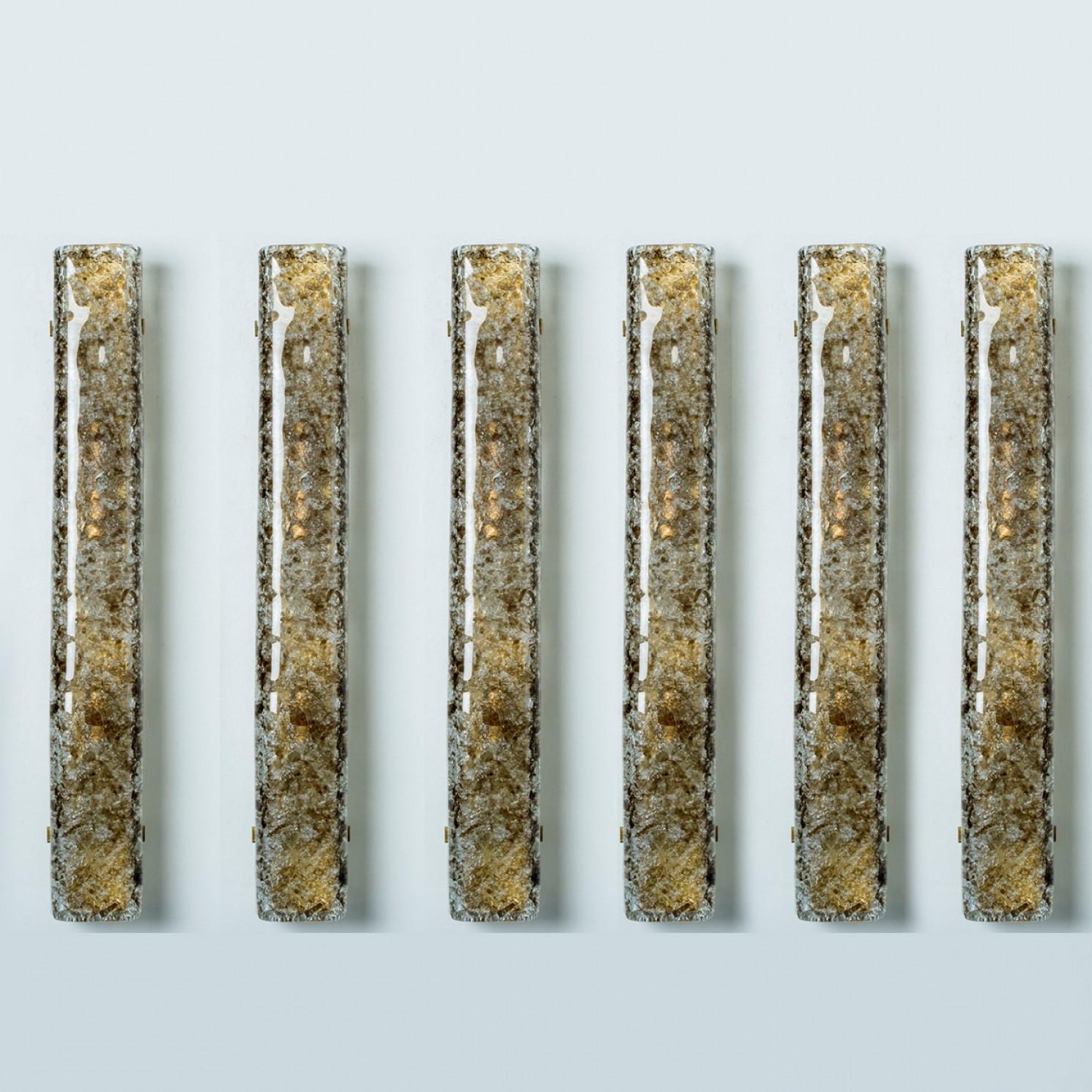 Several Tube Smoked Glass Wall Lights by Kaiser Leuchten, 1970s In Good Condition For Sale In Rijssen, NL