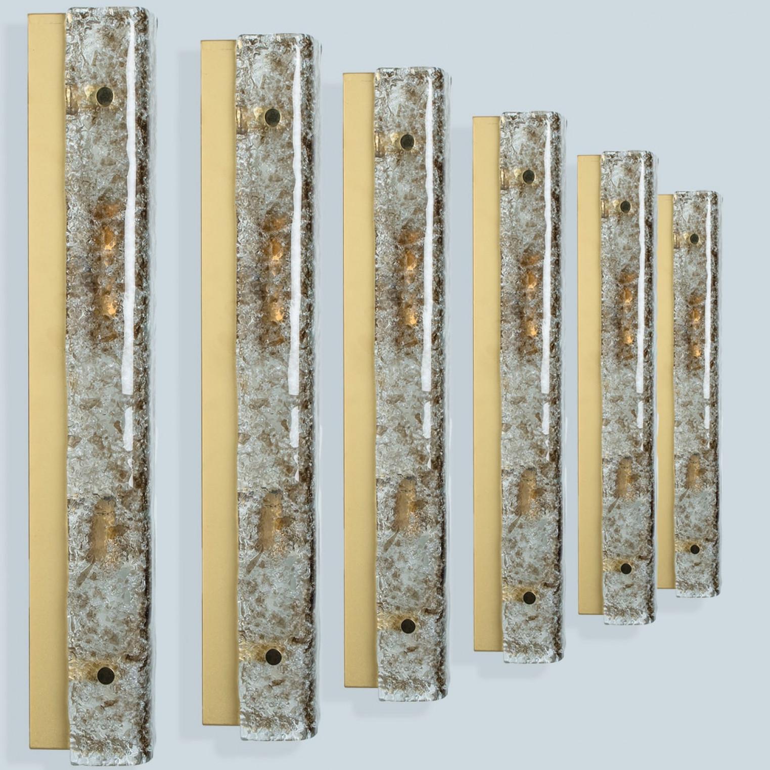 Late 20th Century Several Tube Smoked Glass Wall Lights by Kaiser Leuchten, 1970s For Sale