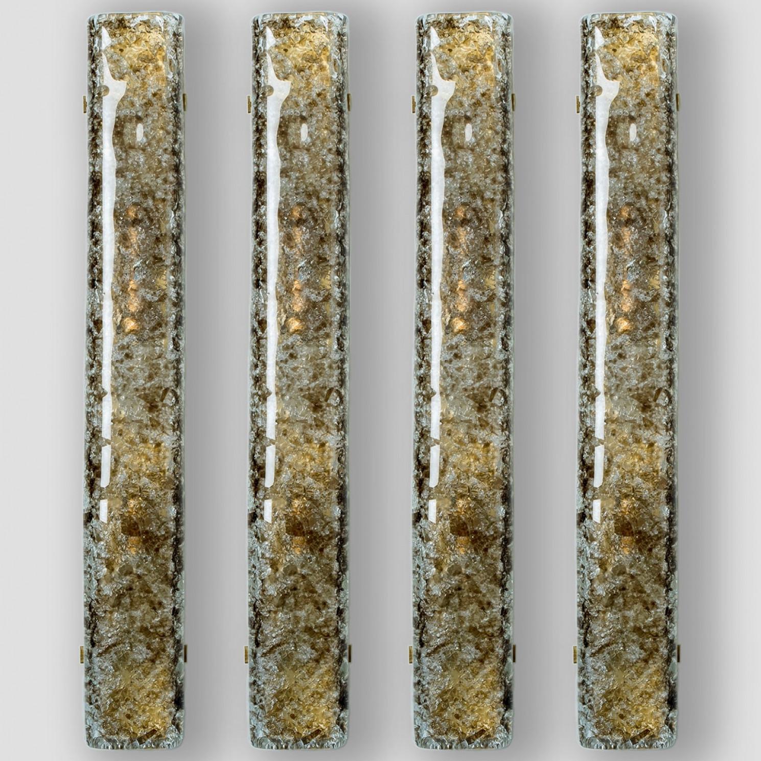 Plusieurs lampes murales en verre fumé de Kaiser Leuchten, années 1970 en vente 1