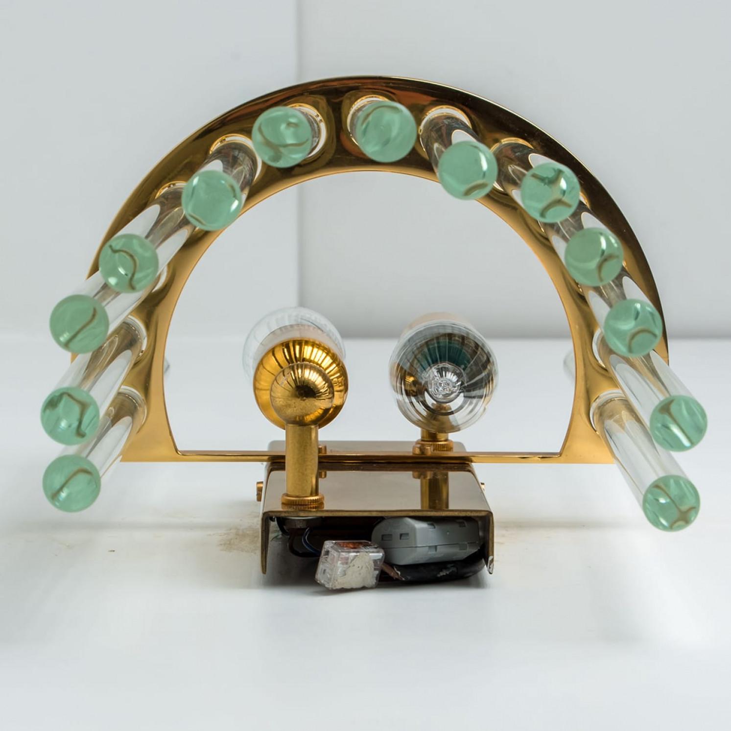 Varios candelabros de latón dorado transparente estilo Venini, 1970 en venta 3
