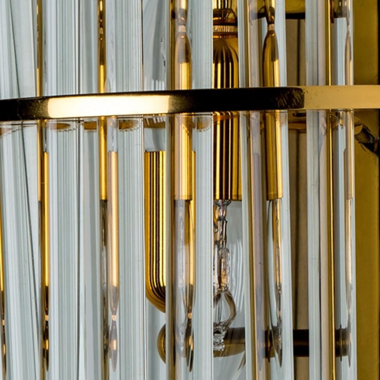 Varios candelabros de latón dorado transparente estilo Venini, 1970 en venta 5