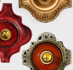 Diverse luci da parete in ceramica smaltata in stile misto, 1970