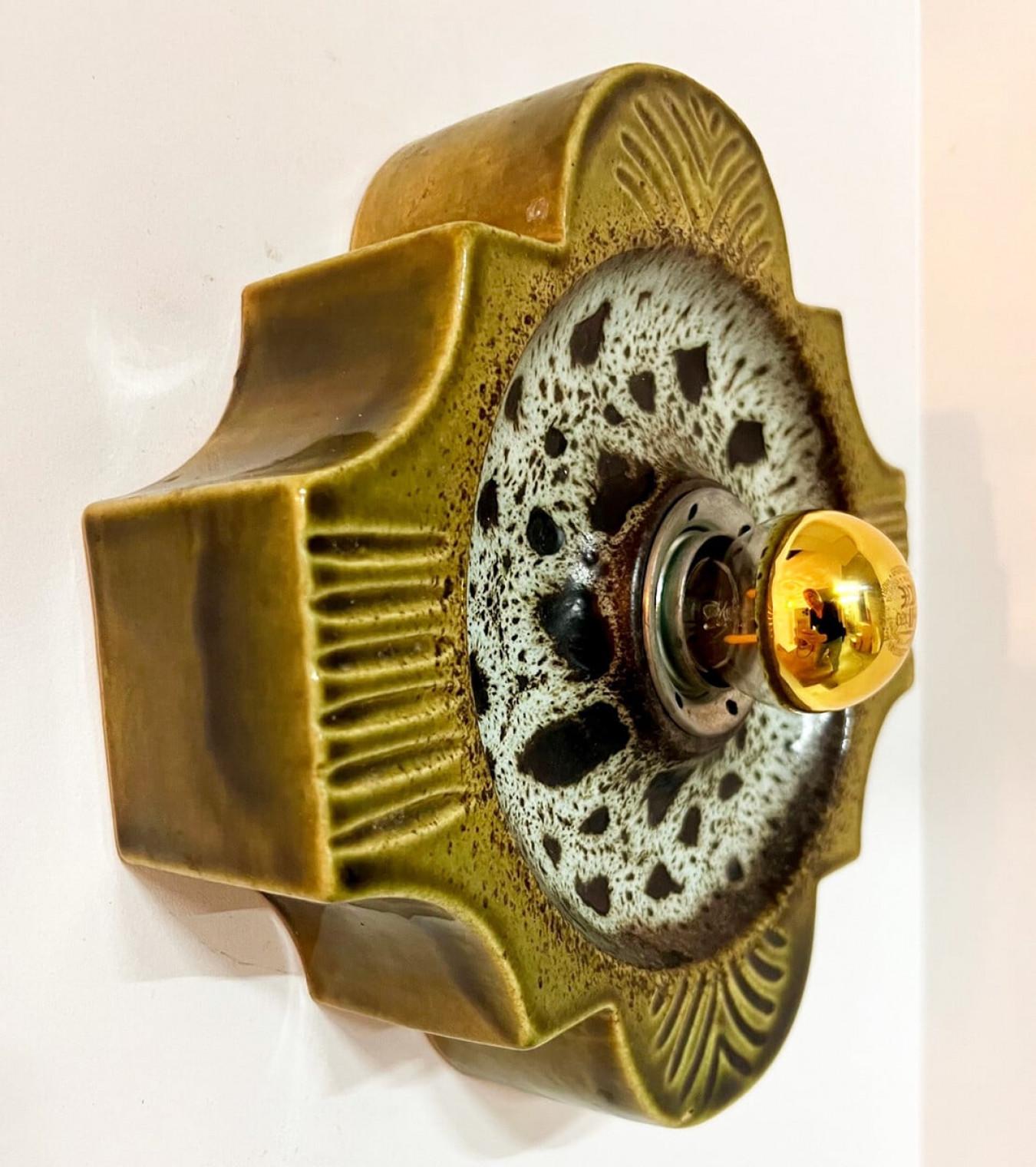 German Several Wall Lights in Glazed Ceramic Style Mixed, 1970 For Sale