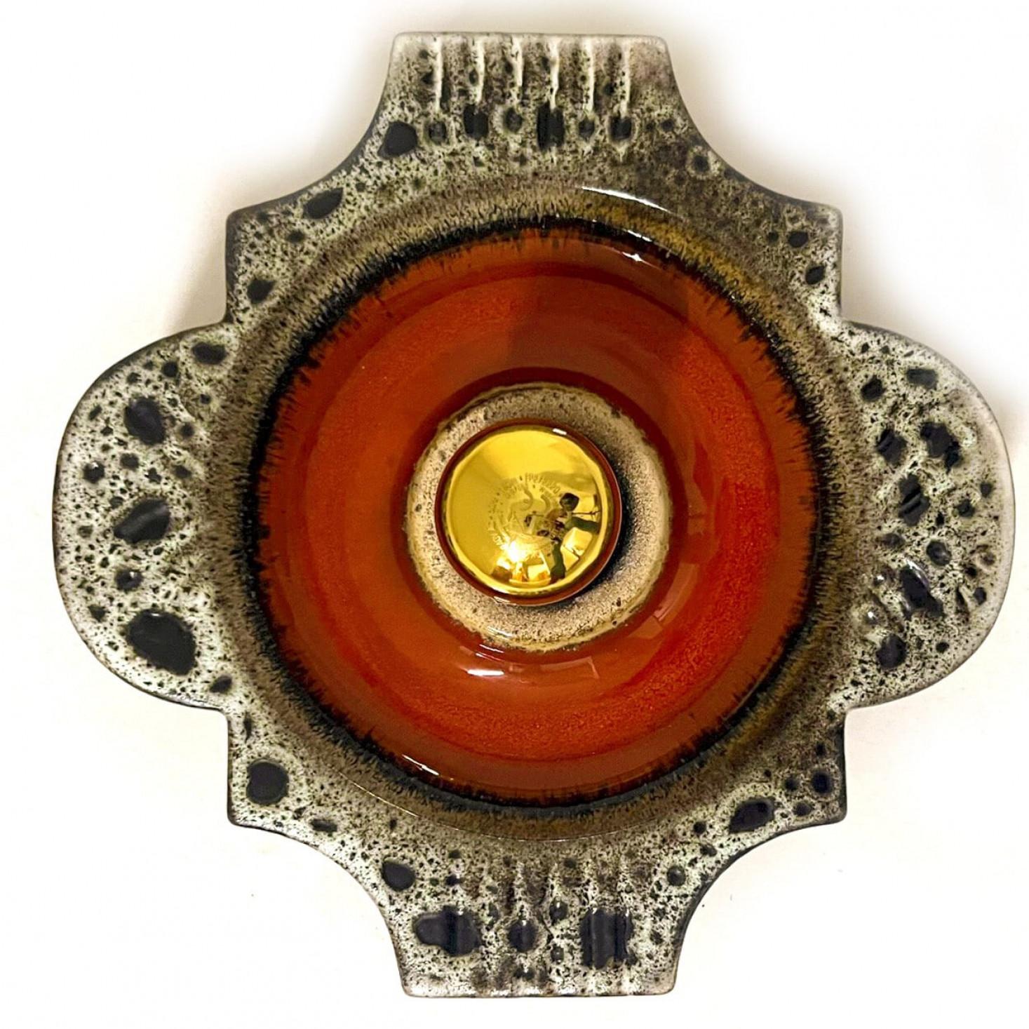 Several Wall Lights in Glazed Ceramic Style Mixed, 1970 In Good Condition For Sale In Rijssen, NL
