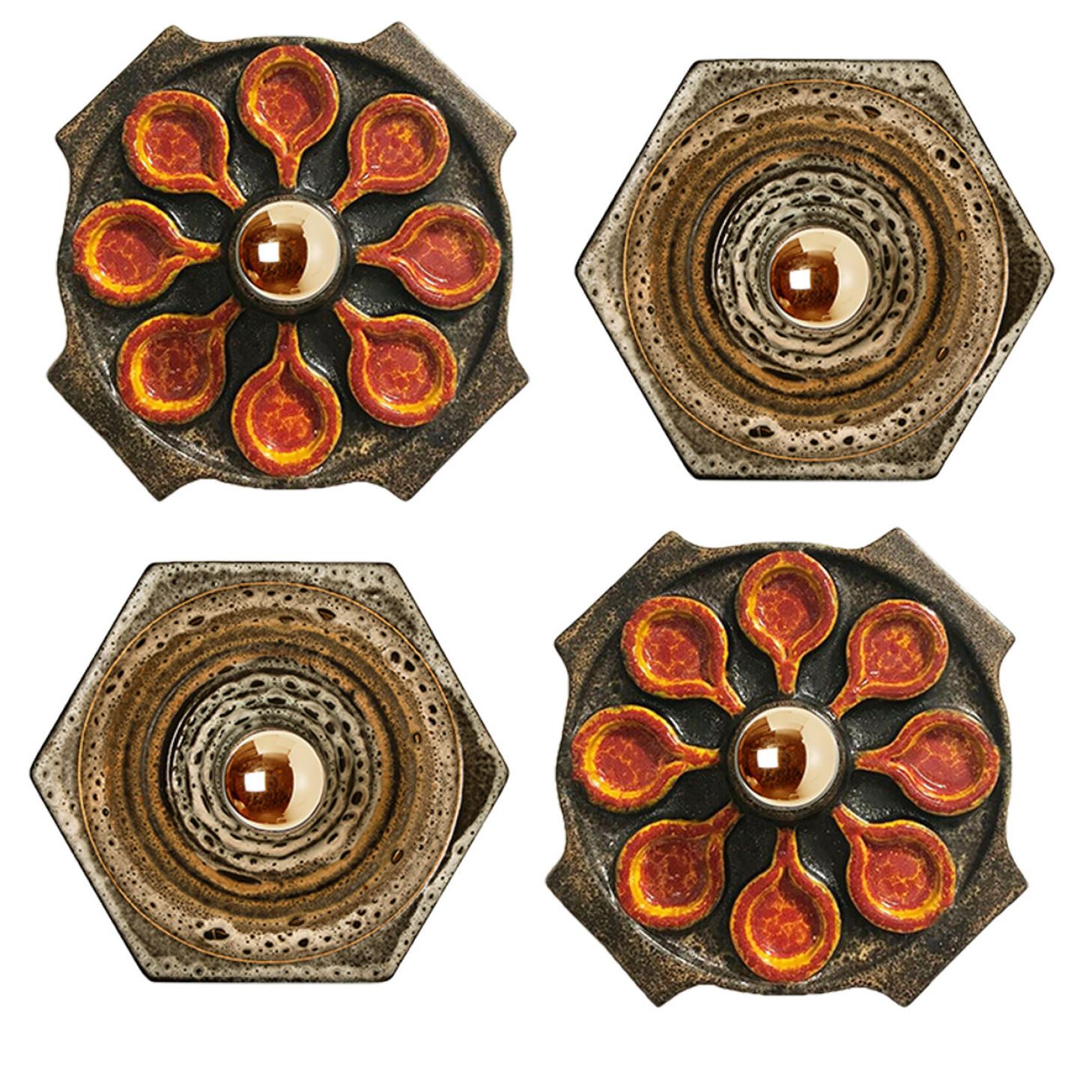 Several Wall Lights in Glazed Style, Germany, 1970 For Sale 13