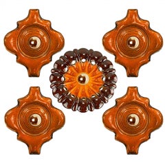 Several Wall Lights in Glazed Style, Germany, 1970