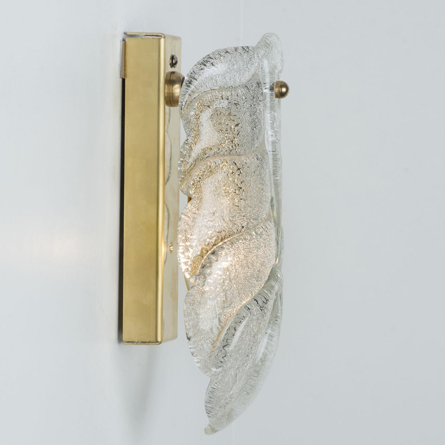 Several Wall Sconces Barovier & Toso Gold Glass Murano, Italy In Good Condition For Sale In Rijssen, NL