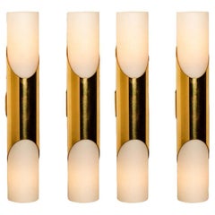Varios Apliques de Cristal Opalino y Latón Estilo RAAK, 1970