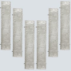 Diverse lampade da parete XL strutturate in vetro Kaiser e metallo bianco