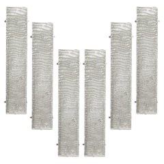 Vintage Several XL Structured Kaiser Glass and White Metal Wall Lights