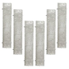 Diverse lampade da parete XL strutturate in vetro Kaiser e metallo bianco