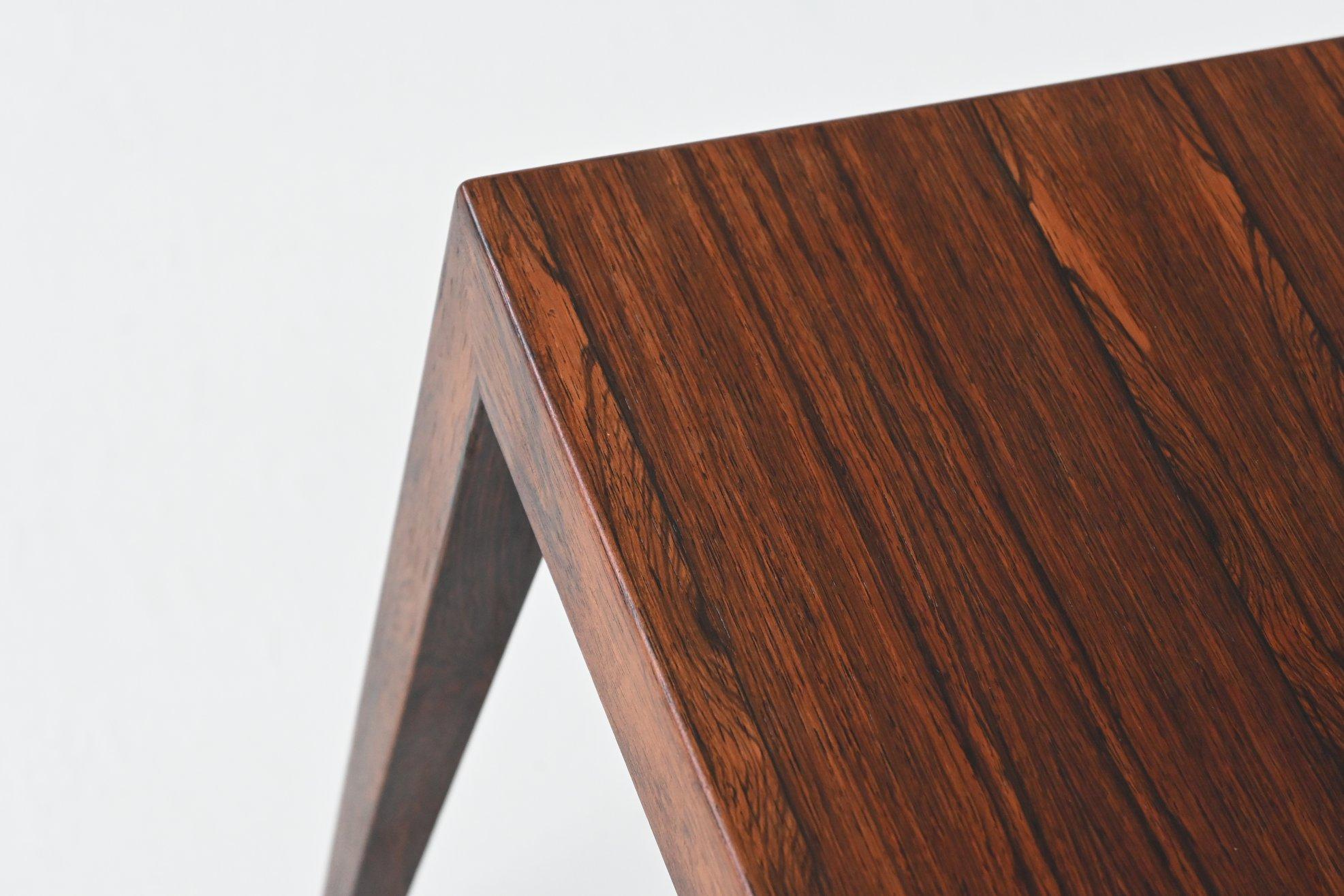 Severin Hansen #163 nesting tables in rosewood Haslev Denmark 1960 For Sale 8