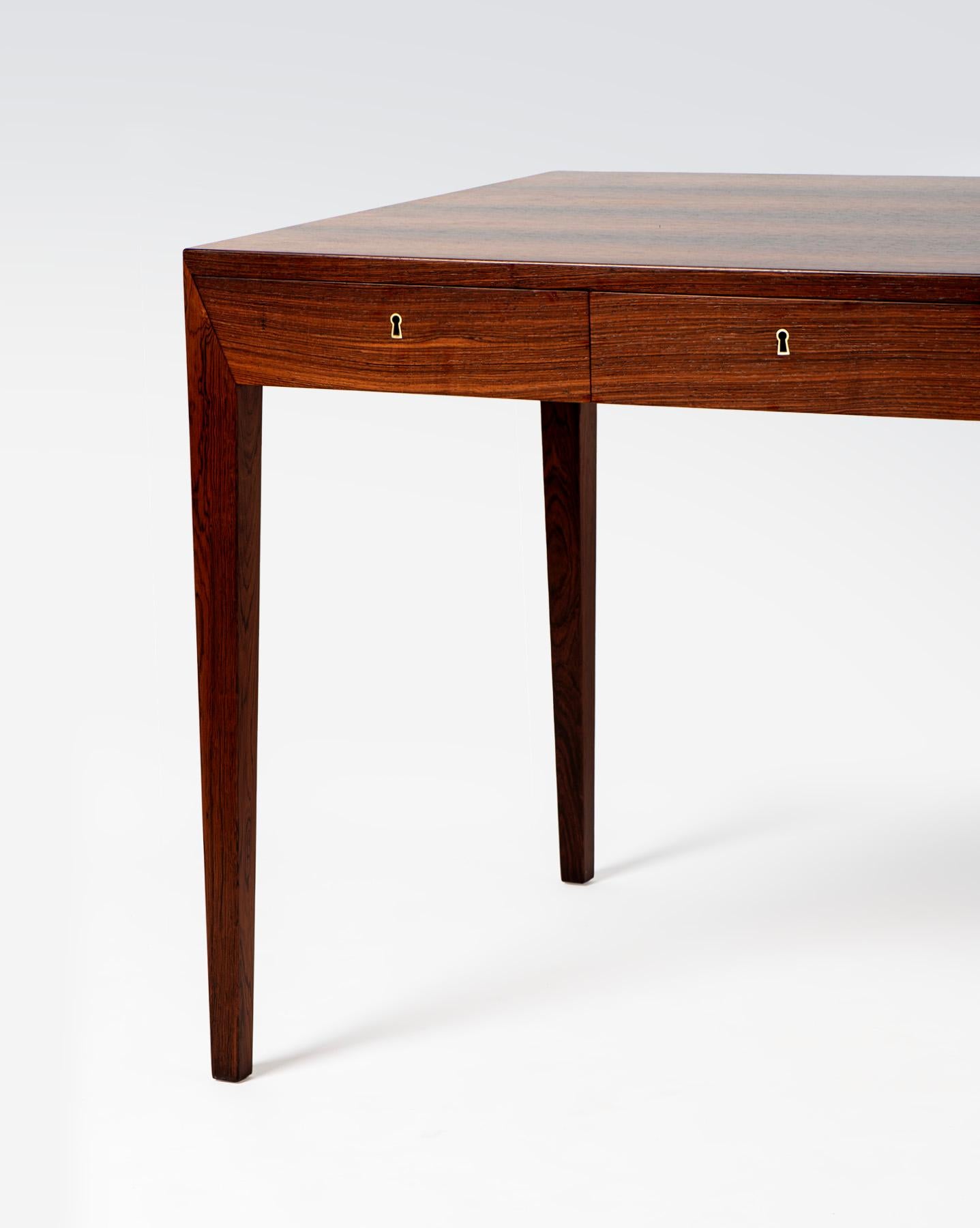 Veneer Severin Hansen 1950s Danish Rosewood Desk For Sale